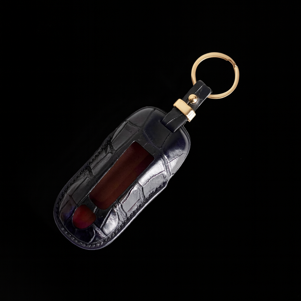 BLACK HANDMADE LEATHER KEY CASE FOR PORCHES