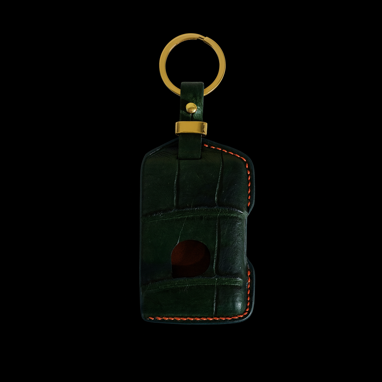 GREEN HANDMADE LEATHER KEY CASE FOR VOLVO
