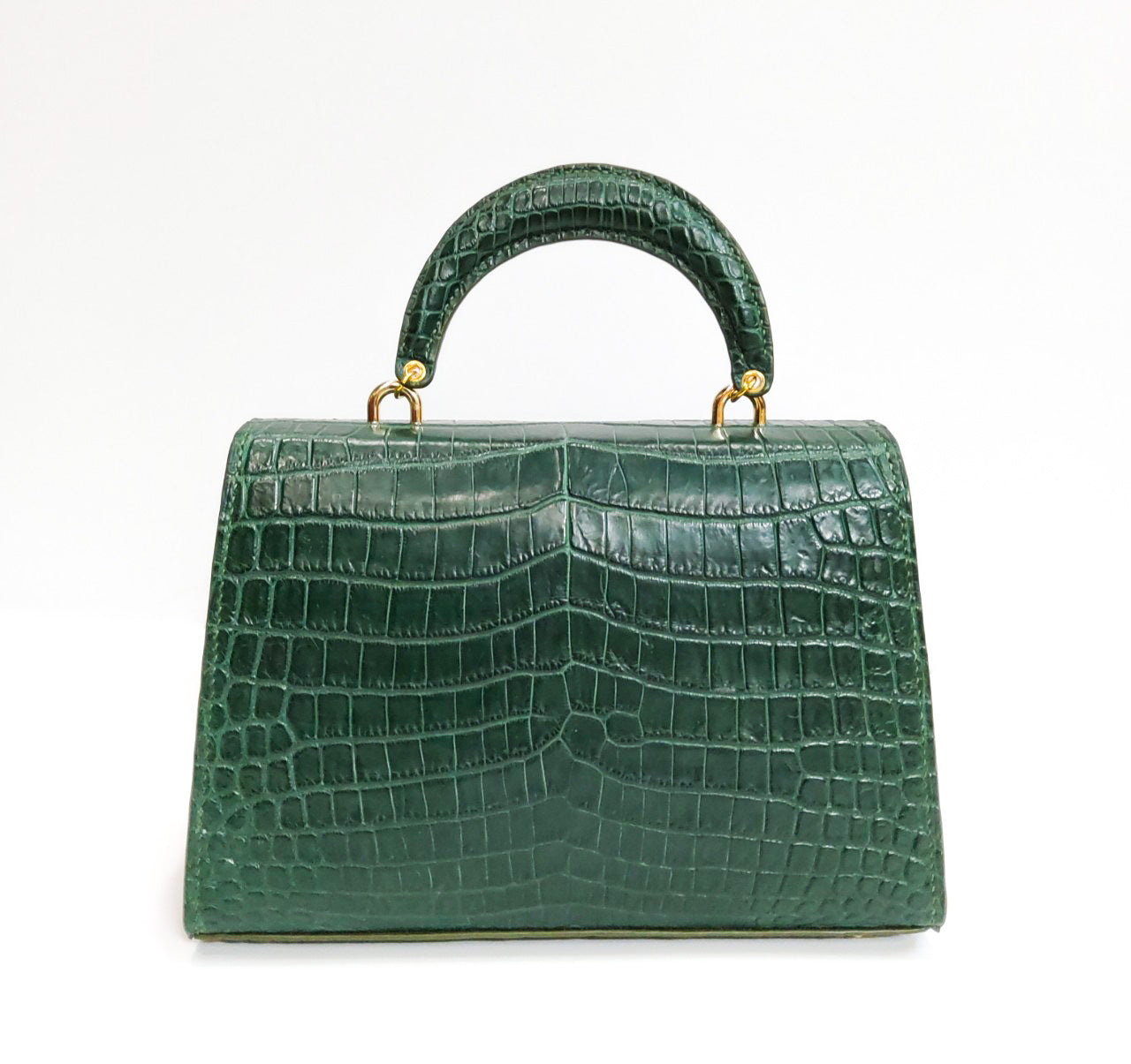 GREEN HANDMADE GENUINE ALLIGATOR BAG