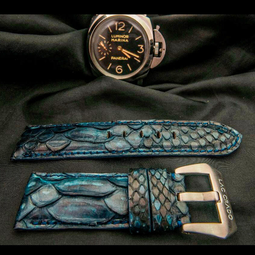 BLUE PYTHON LEATHER STRAP