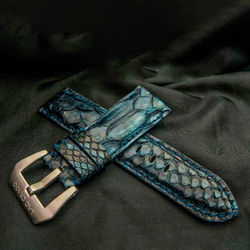 BLUE PYTHON LEATHER STRAP