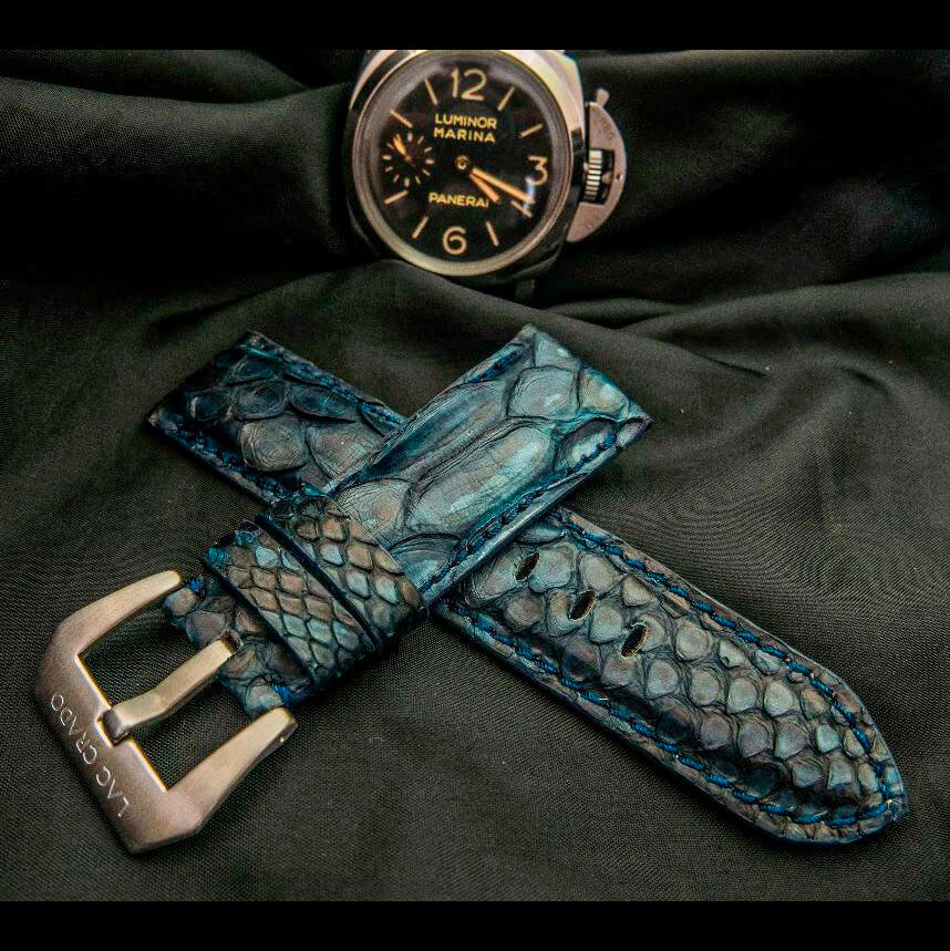 BLUE PYTHON LEATHER STRAP