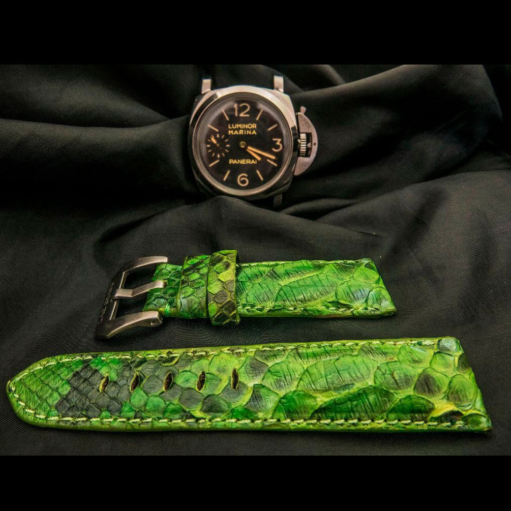 GREEN PYTHON LEATHER STRAP