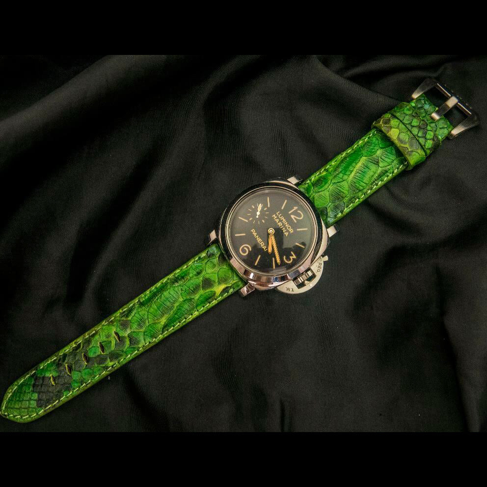 GREEN PYTHON LEATHER STRAP