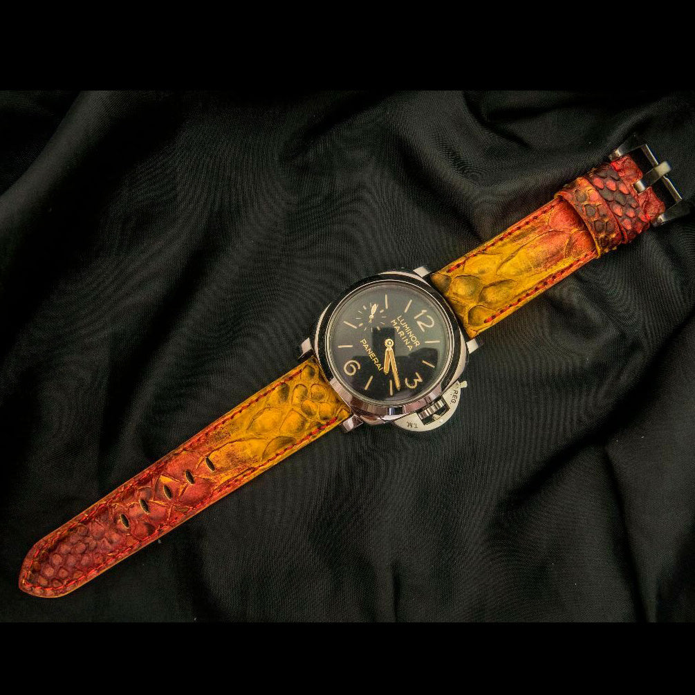 RED&YELLOW PYTHON LEATHER STRAP