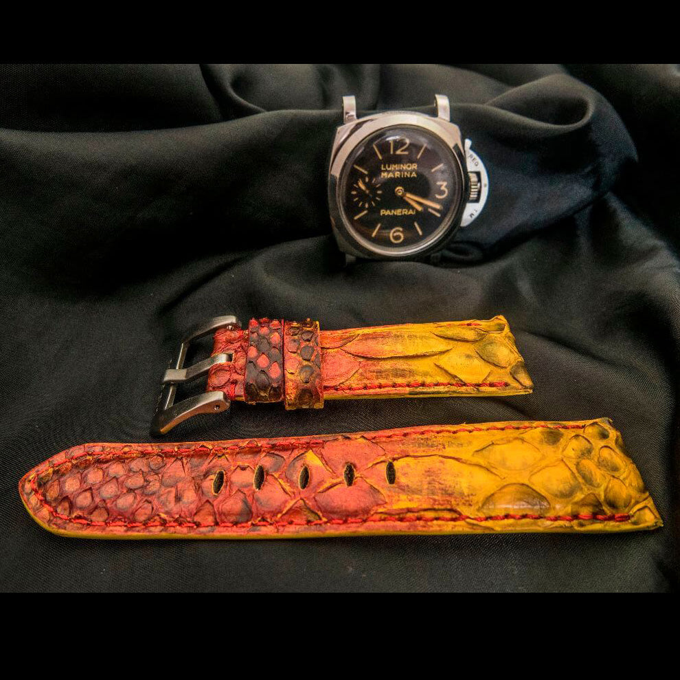 RED&YELLOW PYTHON LEATHER STRAP