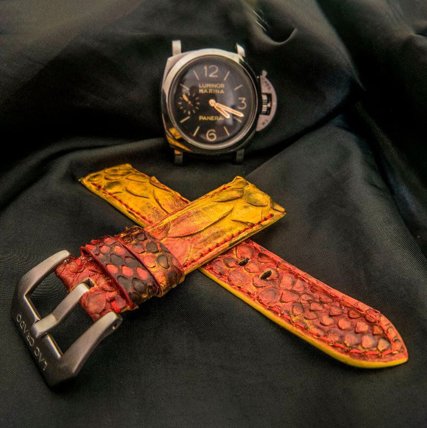 RED&YELLOW PYTHON LEATHER STRAP