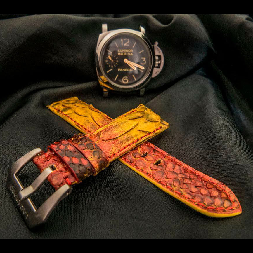 RED&YELLOW PYTHON LEATHER STRAP