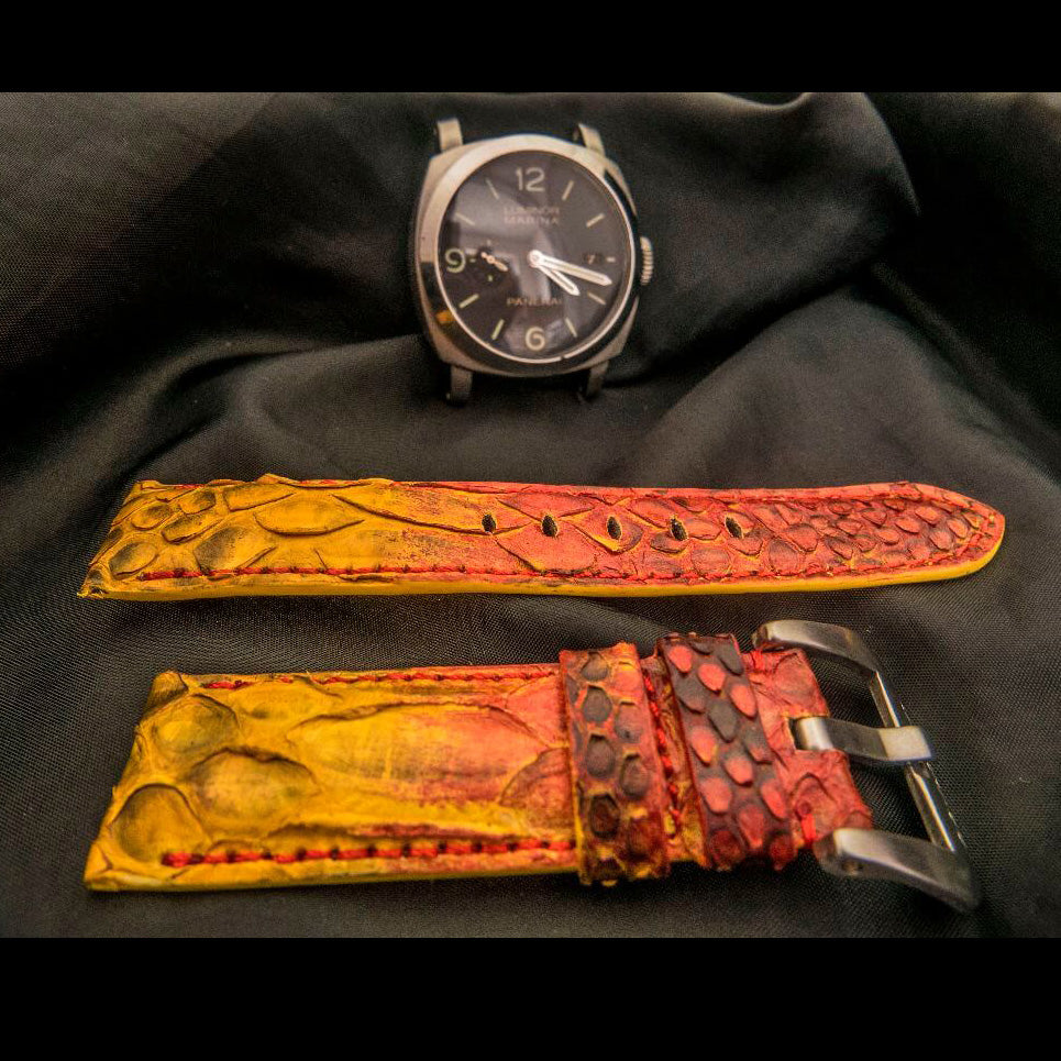 RED&YELLOW PYTHON LEATHER STRAP