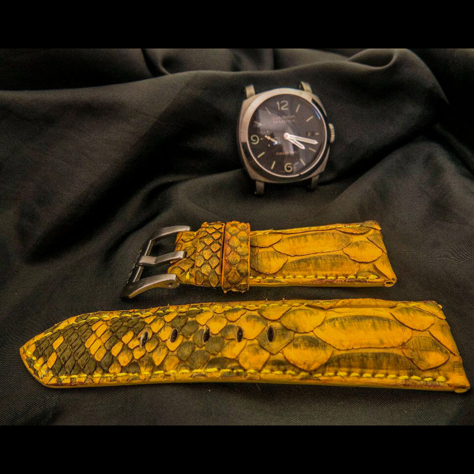 YELLOW PYTHON LEATHER STRAP
