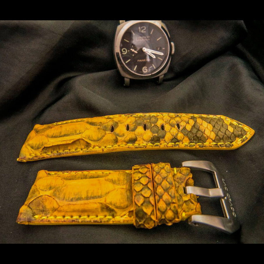 YELLOW PYTHON LEATHER STRAP