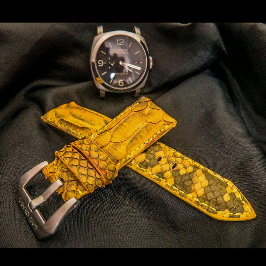 YELLOW PYTHON LEATHER STRAP