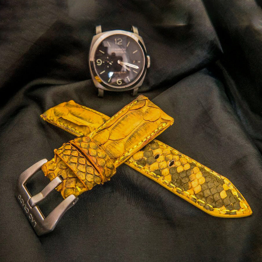 YELLOW PYTHON LEATHER STRAP