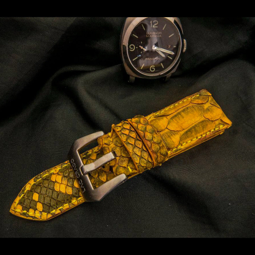 YELLOW PYTHON LEATHER STRAP