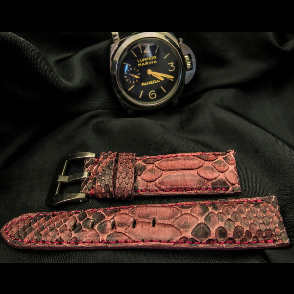 PINK PYTHON LEATHER STRAP