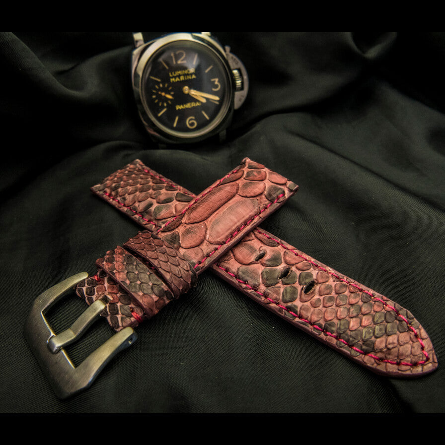 PINK PYTHON LEATHER STRAP