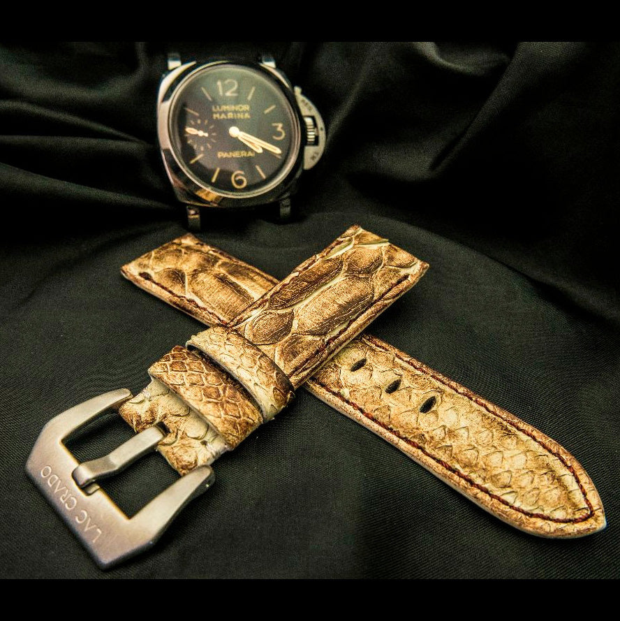 BEIGE PYTHON LEATHER STRAP