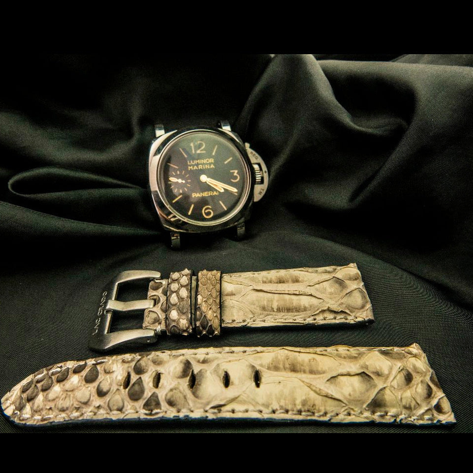 WHITE PYTHON LEATHER STRAP