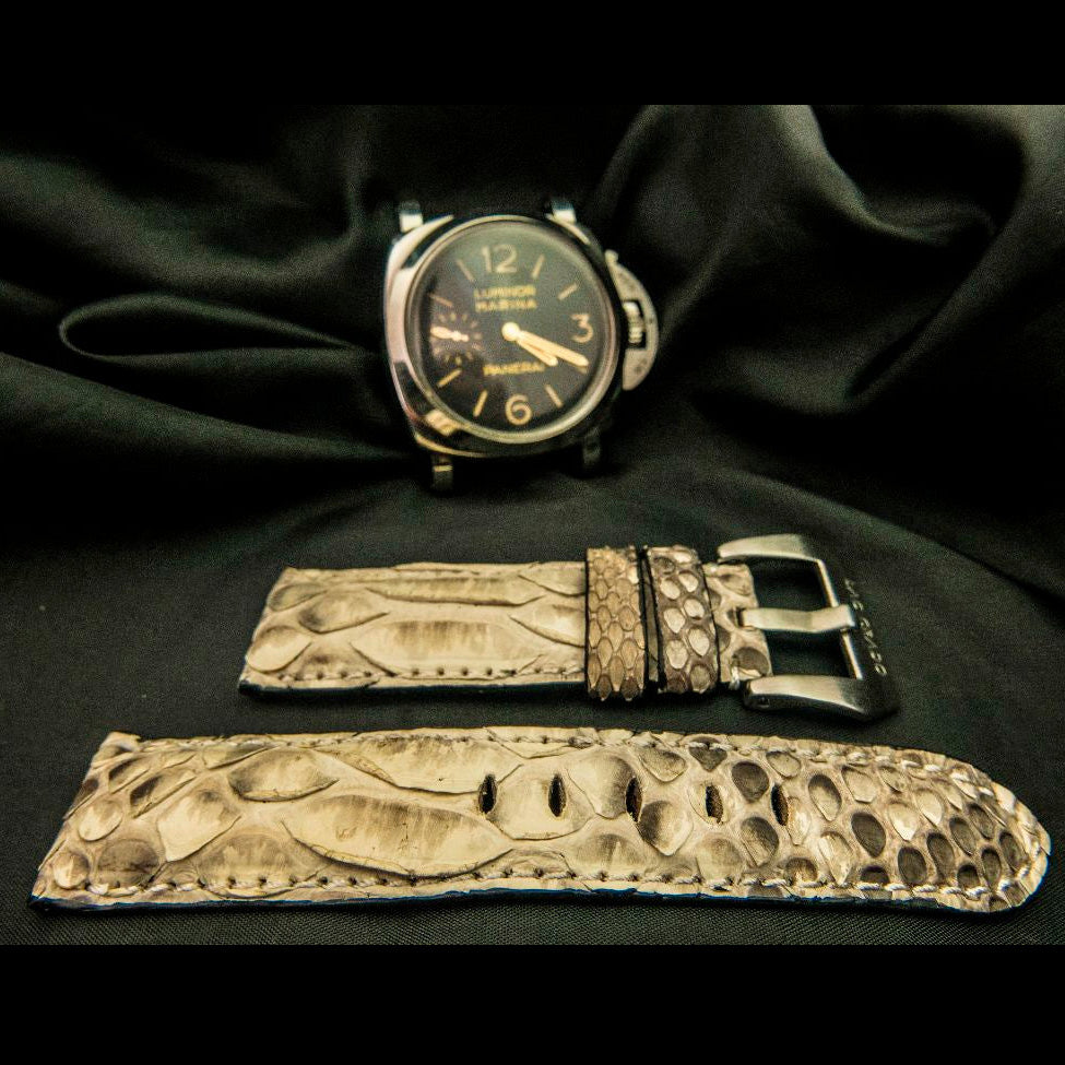 WHITE PYTHON LEATHER STRAP