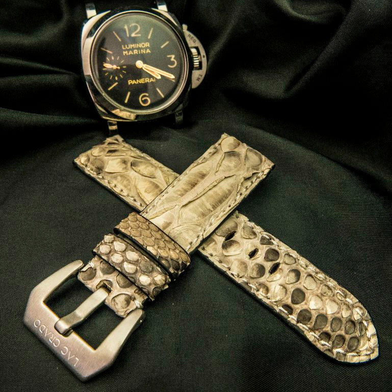 WHITE PYTHON LEATHER STRAP