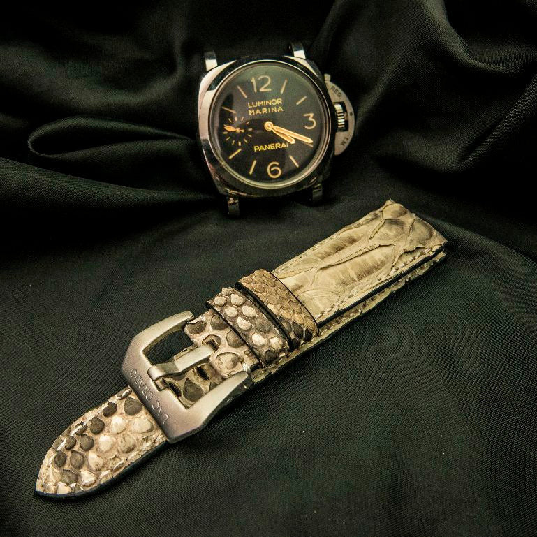 WHITE PYTHON LEATHER STRAP