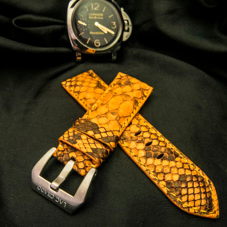 YELLOW PYTHON LEATHER STRAP