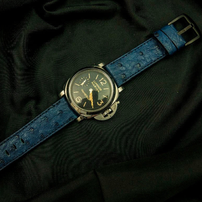 BLUE OSTRICH LEATHER STRAP
