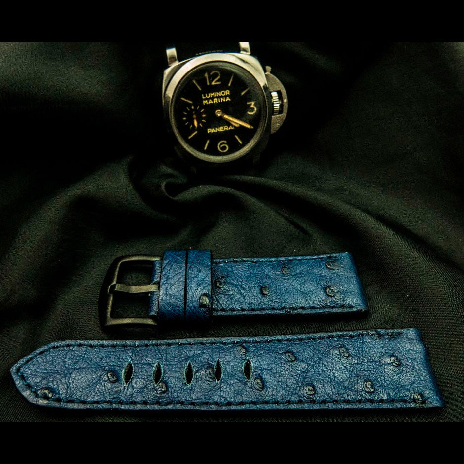 BLUE OSTRICH LEATHER STRAP