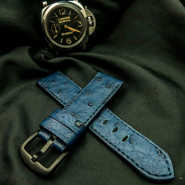 BLUE OSTRICH LEATHER STRAP