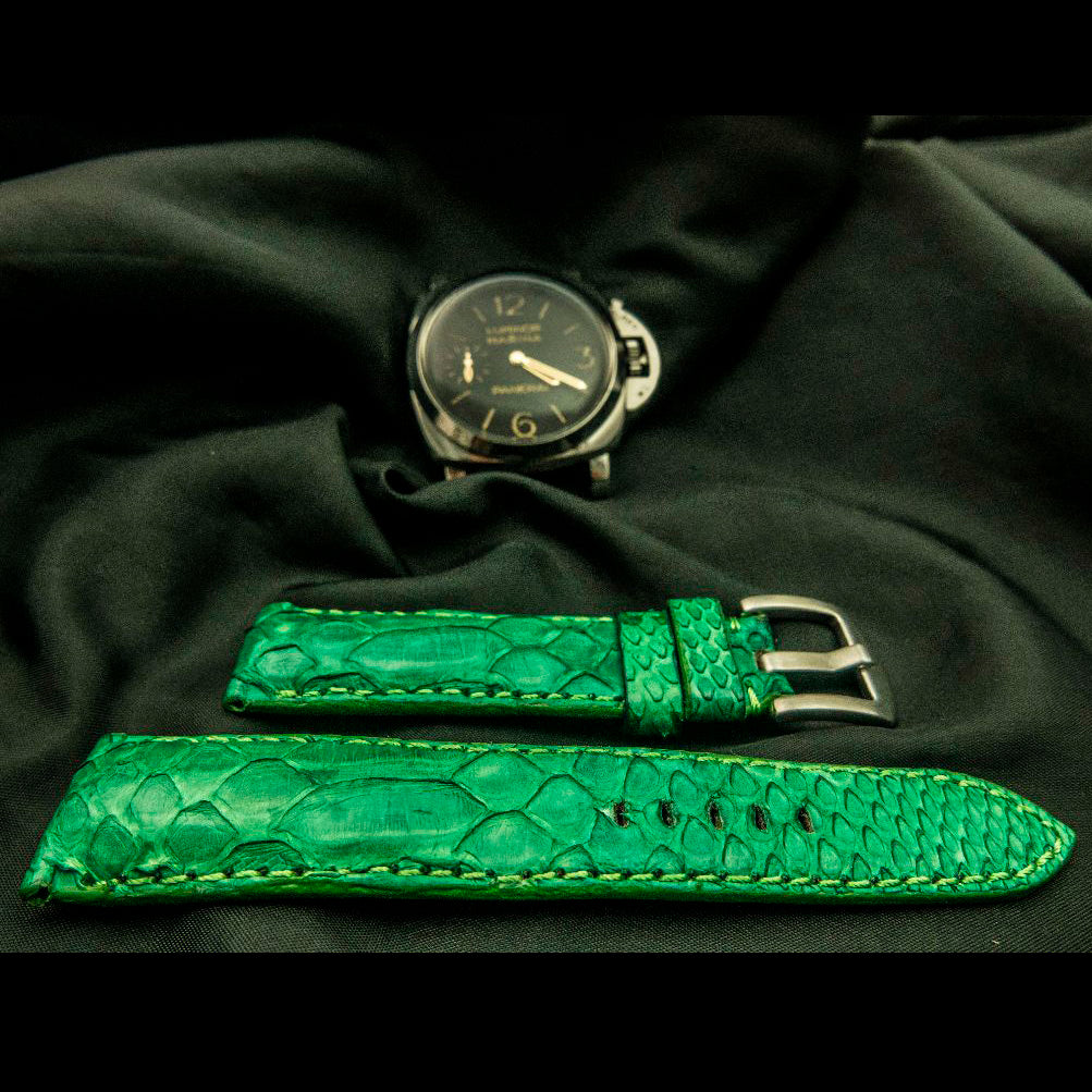 GREEN PYTHON LEATHER STRAP