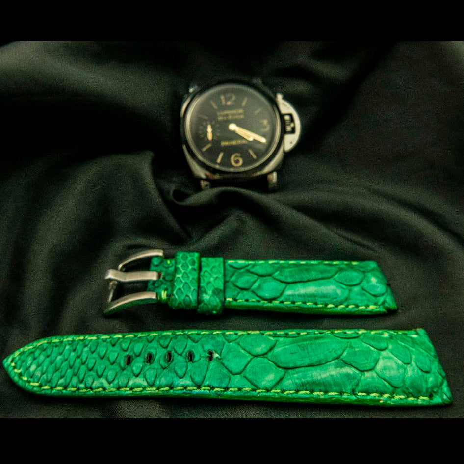 GREEN PYTHON LEATHER STRAP