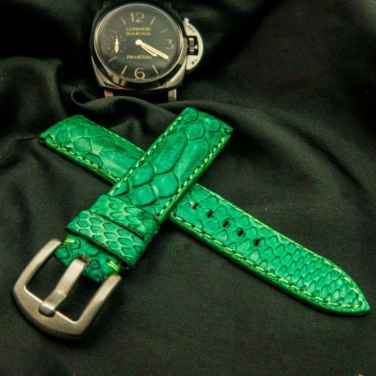 GREEN PYTHON LEATHER STRAP