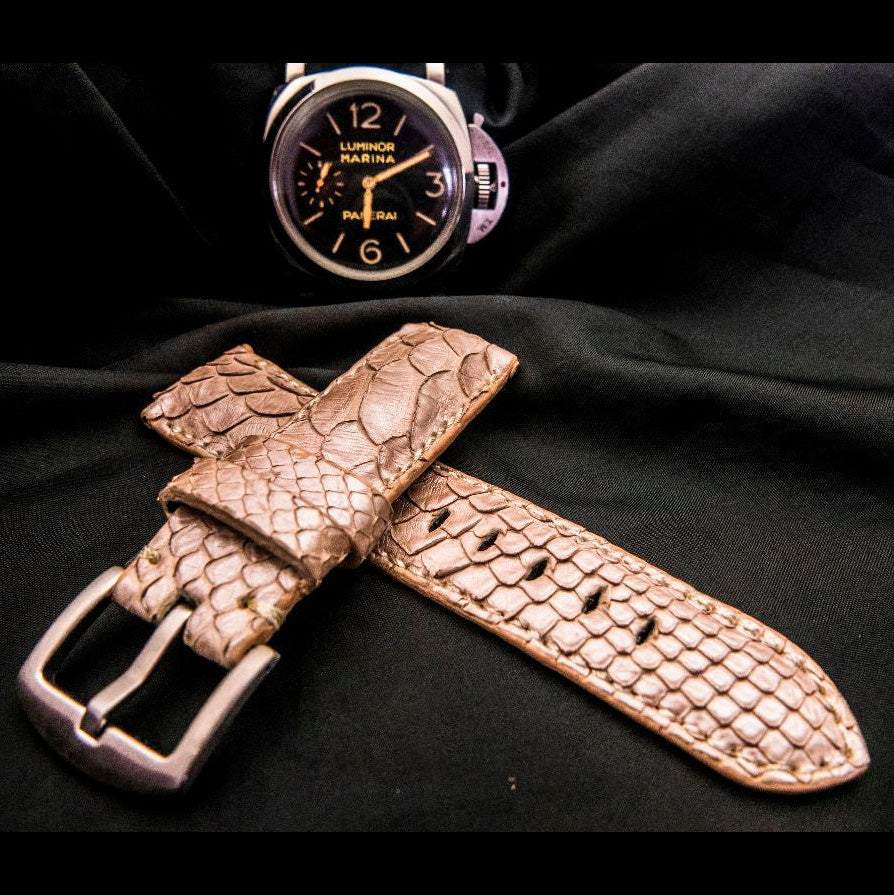 PINK PYTHON LEATHER STRAP
