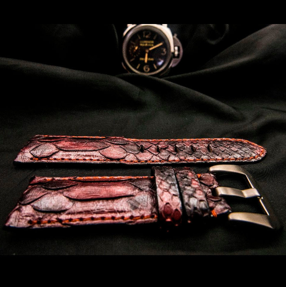 PINK PYTHON LEATHER STRAP