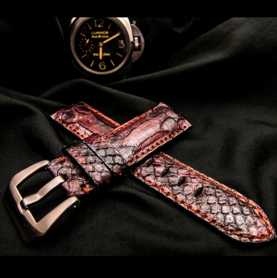 PINK PYTHON LEATHER STRAP