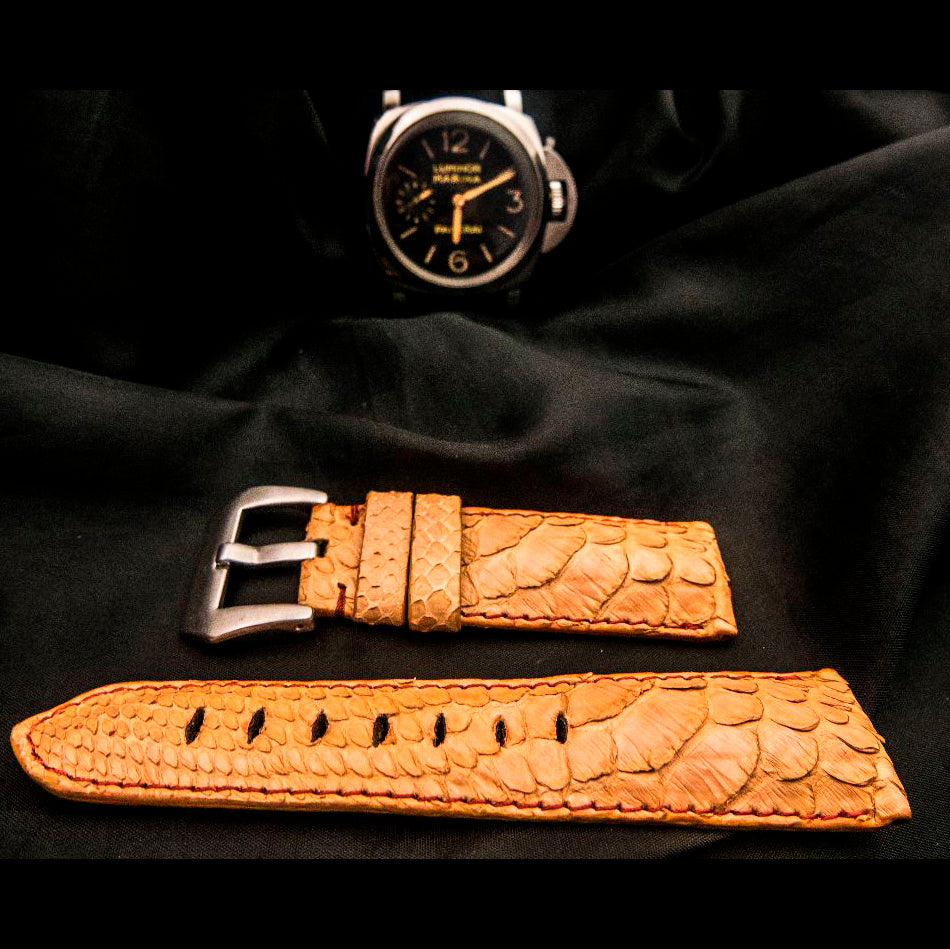 ORANGE PYTHON LEATHER STRAP