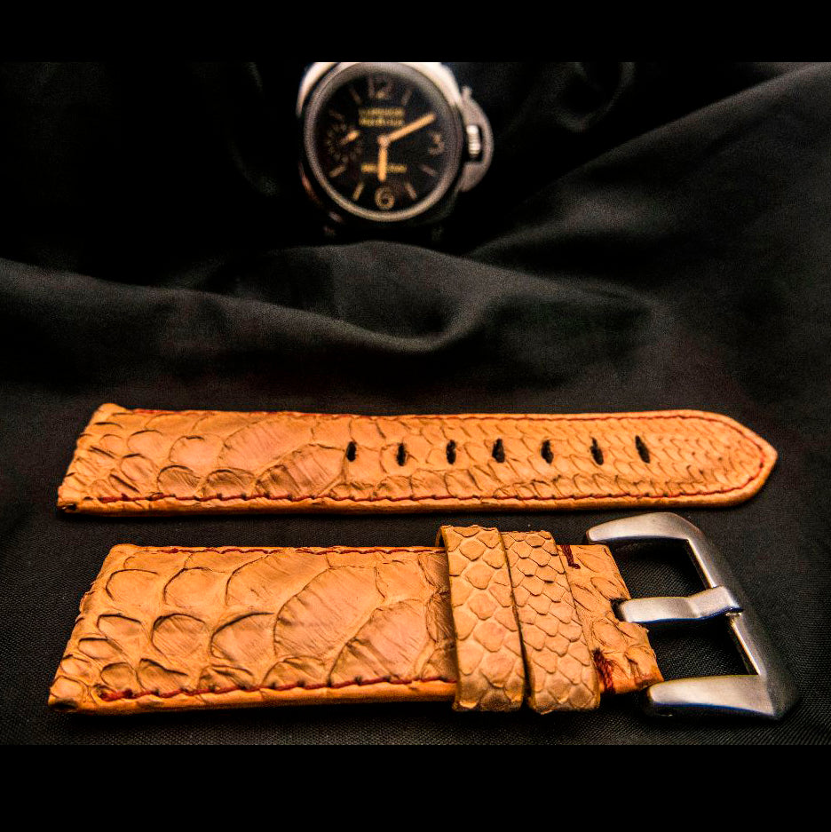 ORANGE PYTHON LEATHER STRAP