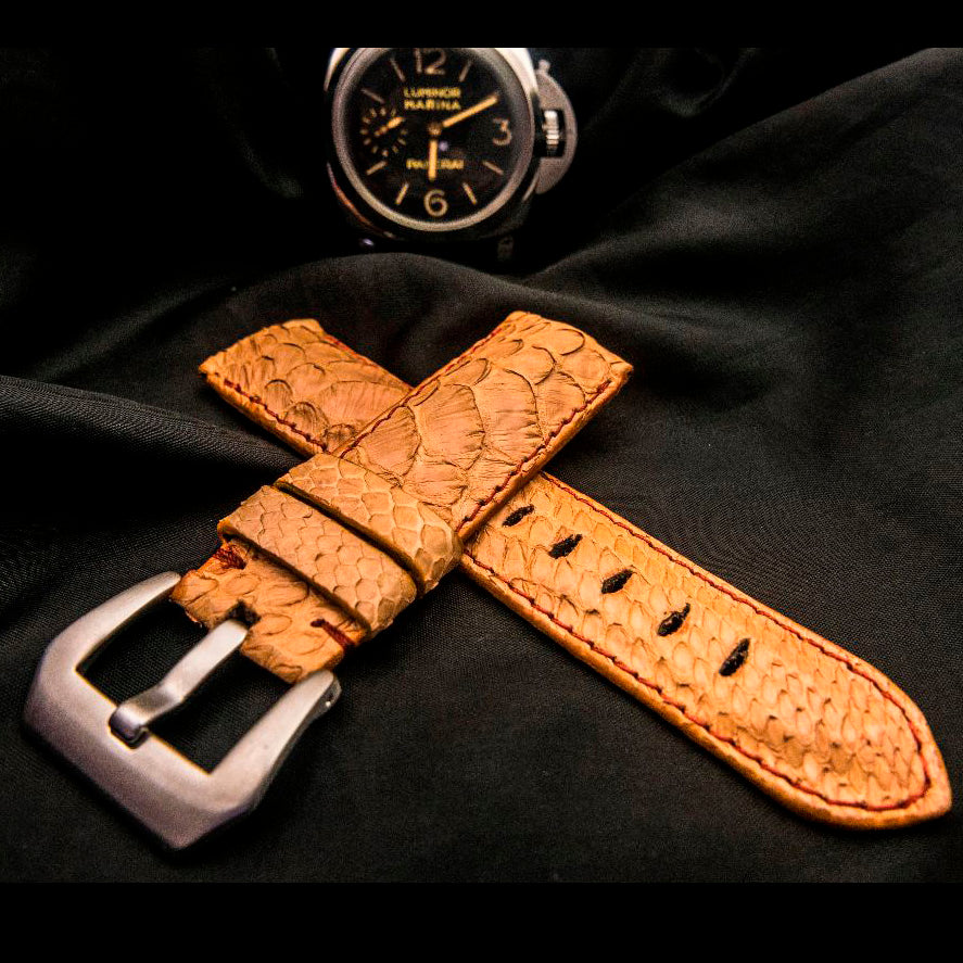 ORANGE PYTHON LEATHER STRAP