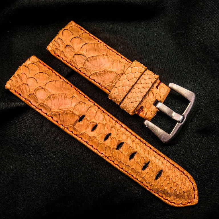 ORANGE PYTHON LEATHER STRAP