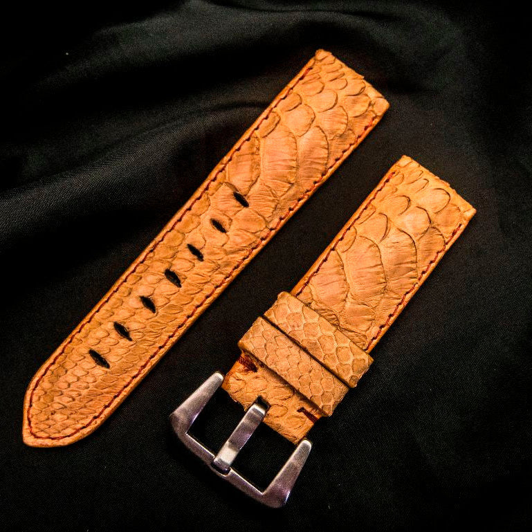 ORANGE PYTHON LEATHER STRAP