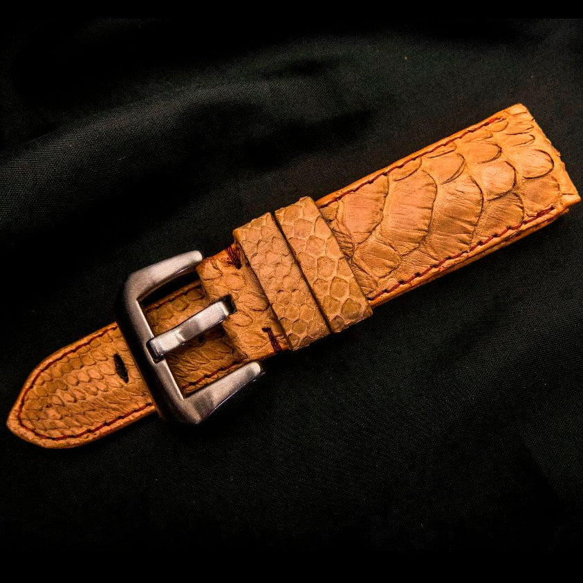 ORANGE PYTHON LEATHER STRAP