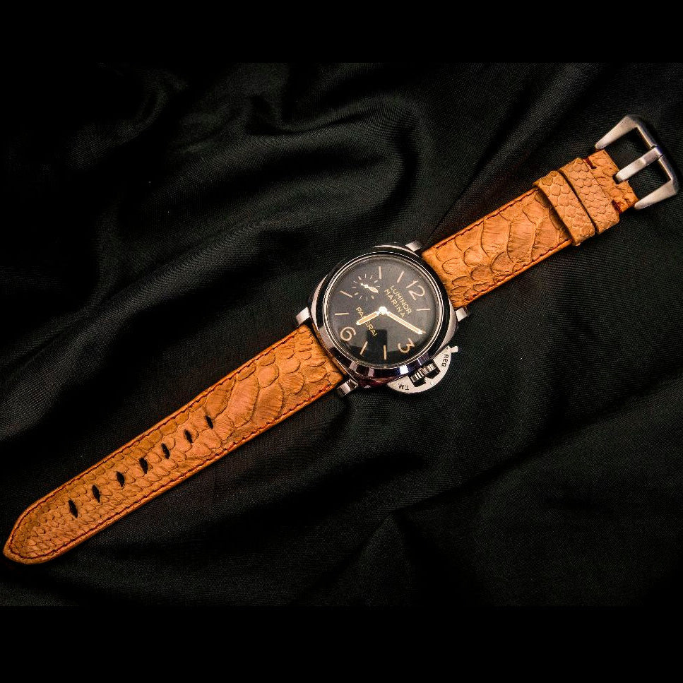 ORANGE PYTHON LEATHER STRAP