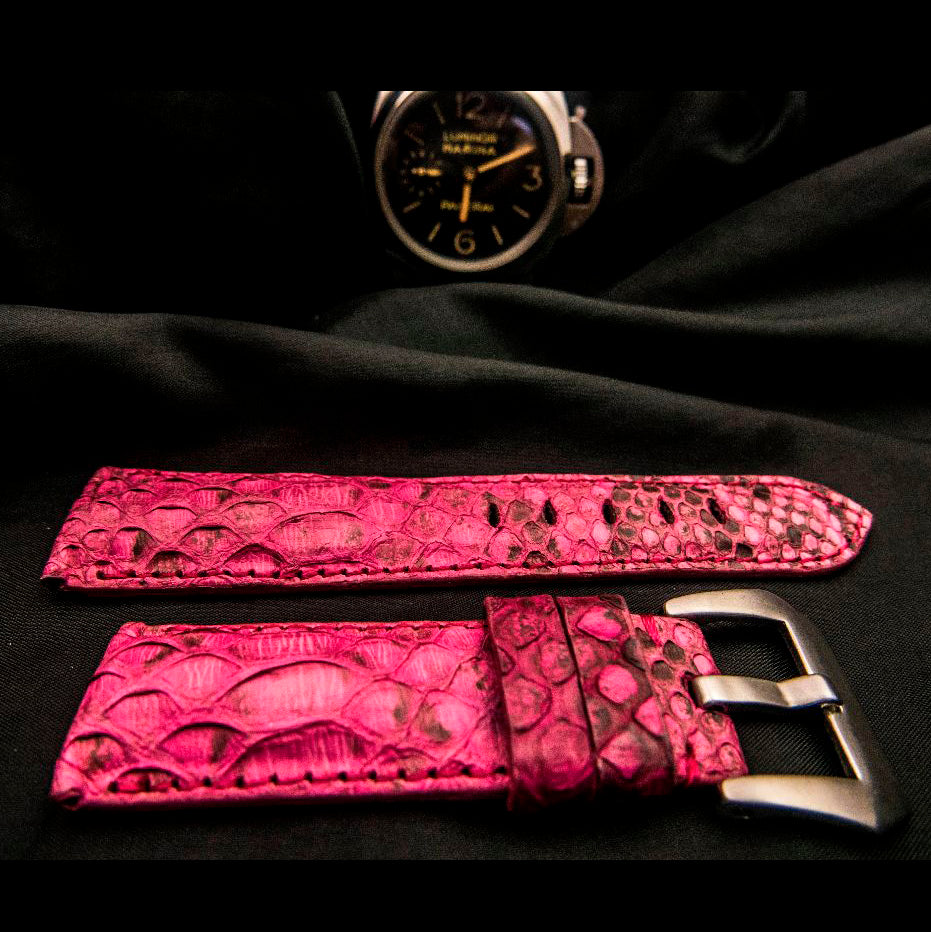 PINK PYTHON LEATHER STRAP