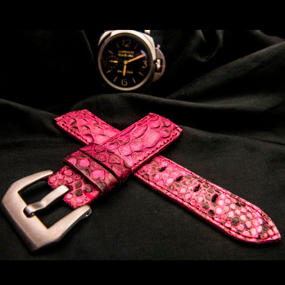 PINK PYTHON LEATHER STRAP
