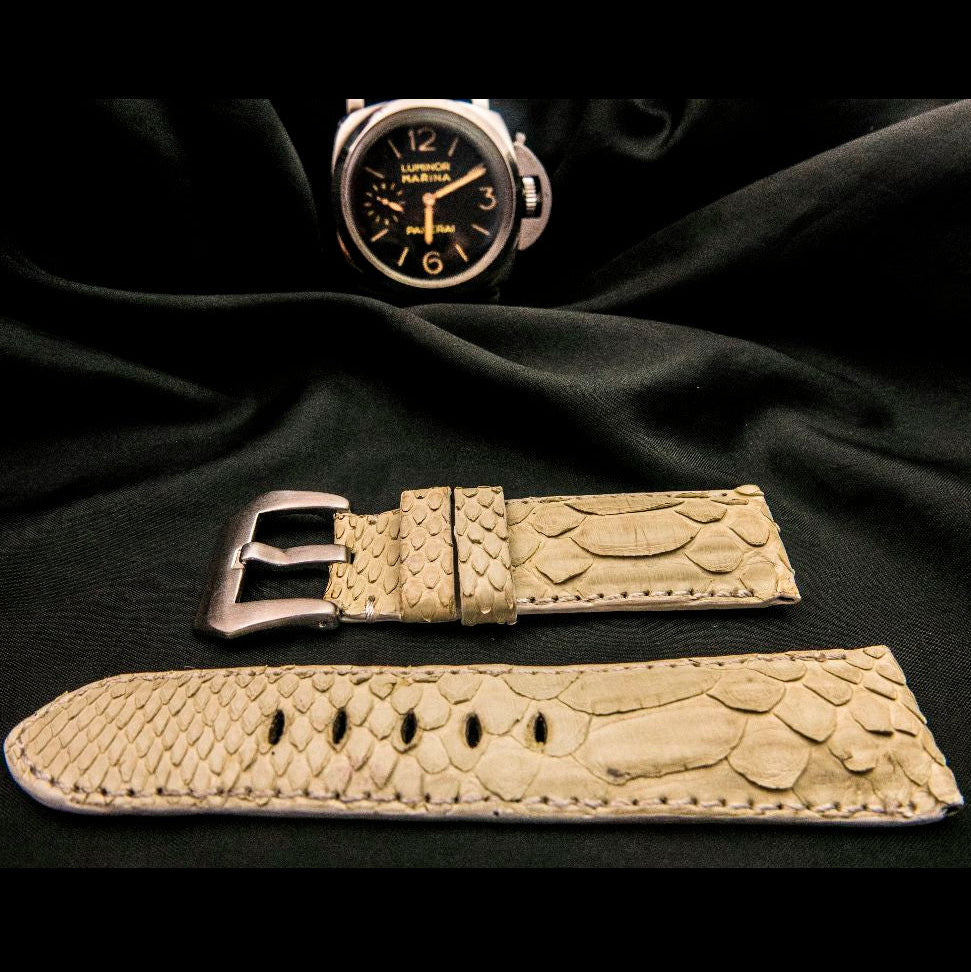 WHITE PYTHON LEATHER STRAP