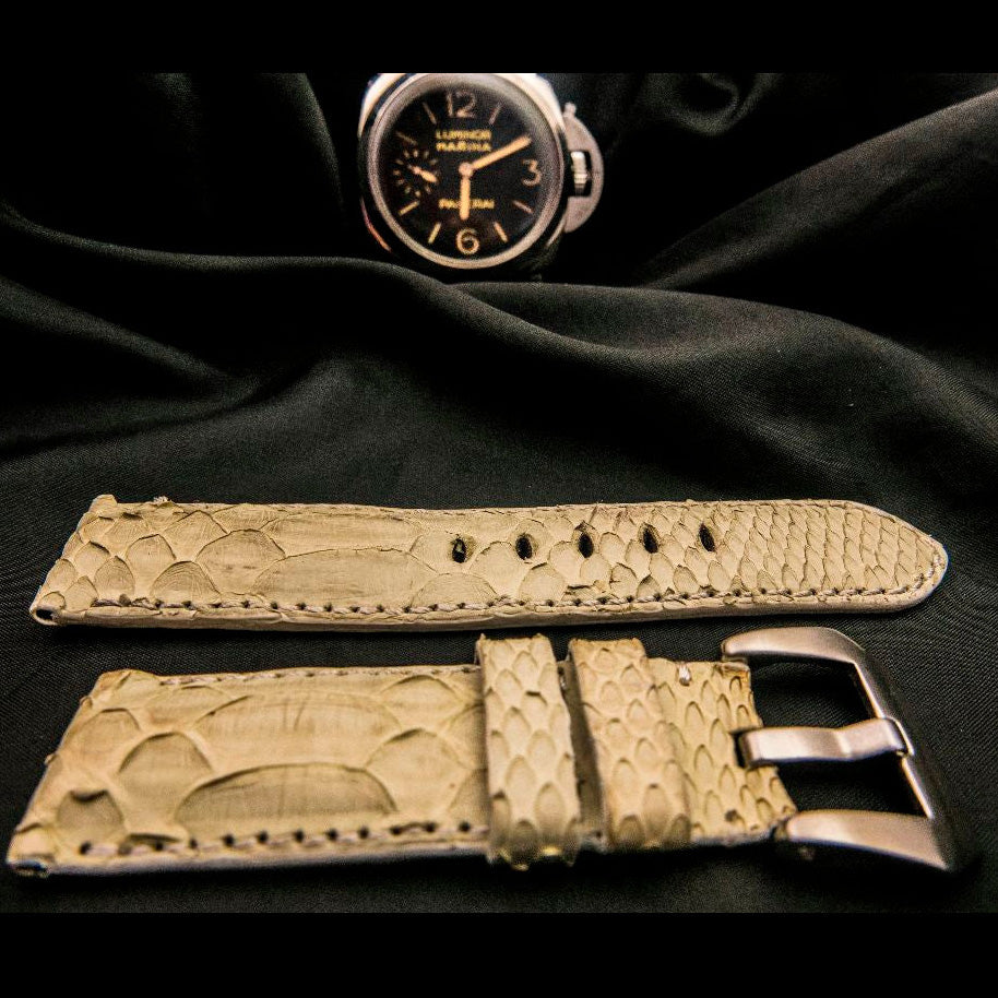 WHITE PYTHON LEATHER STRAP