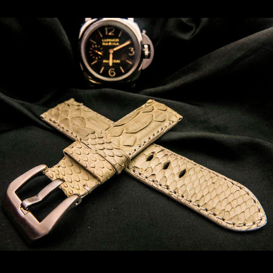 WHITE PYTHON LEATHER STRAP