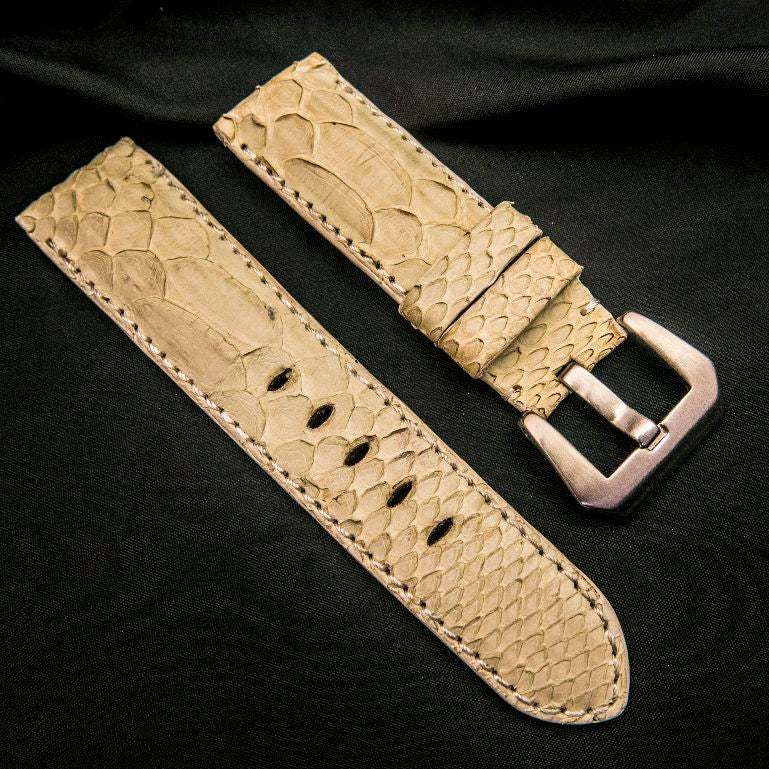 WHITE PYTHON LEATHER STRAP