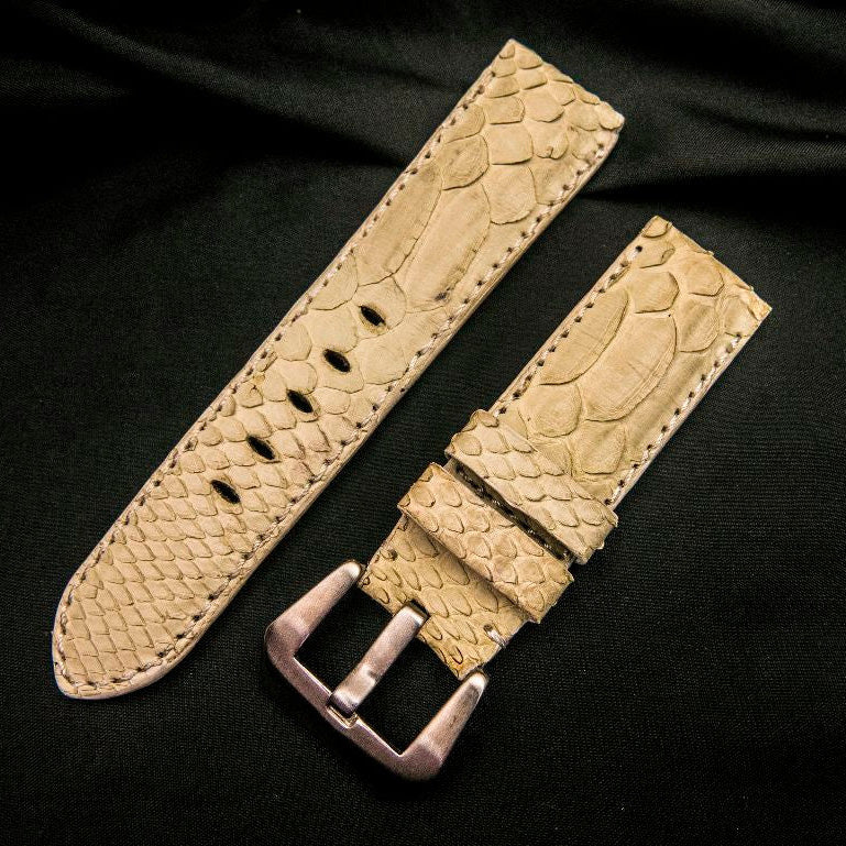 WHITE PYTHON LEATHER STRAP