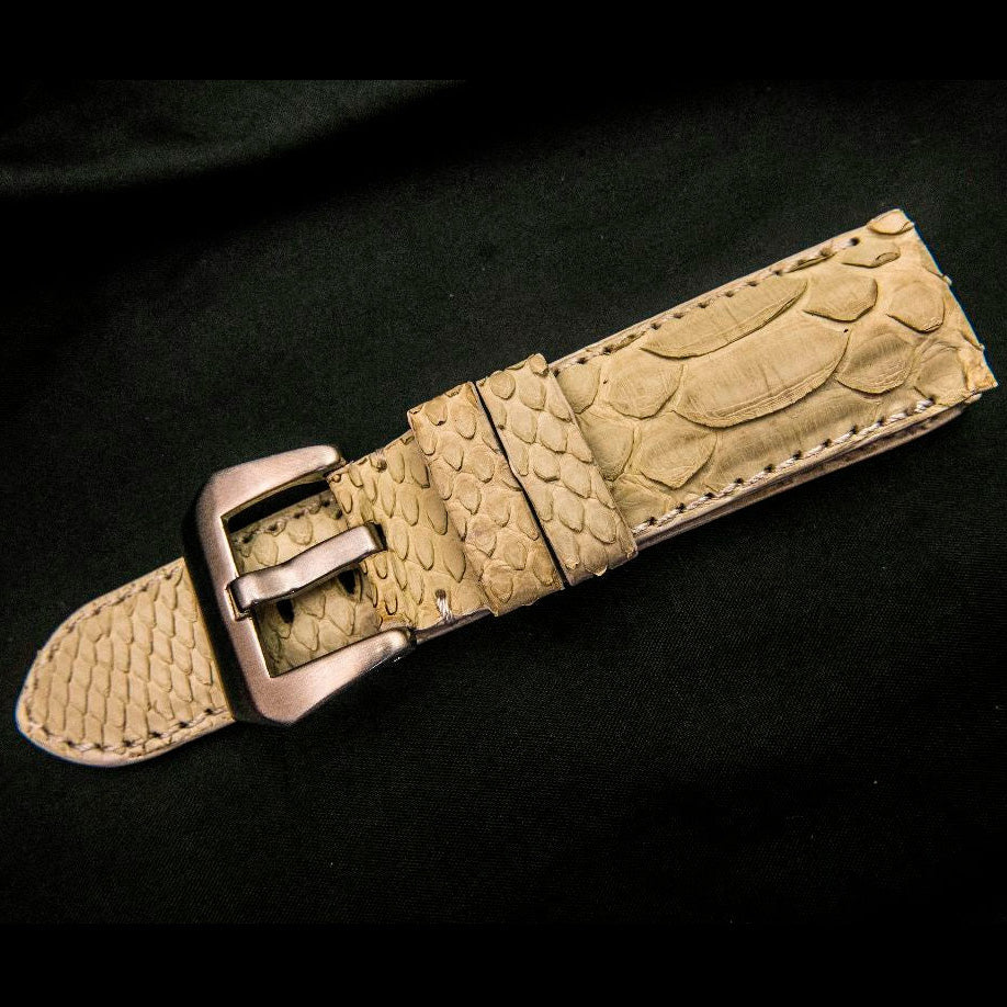 WHITE PYTHON LEATHER STRAP